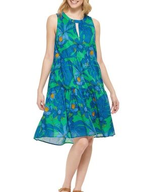 ✨Tommy Hilfiger Gustavia Printed Floral Tiered Sleeveless Dress Size 16